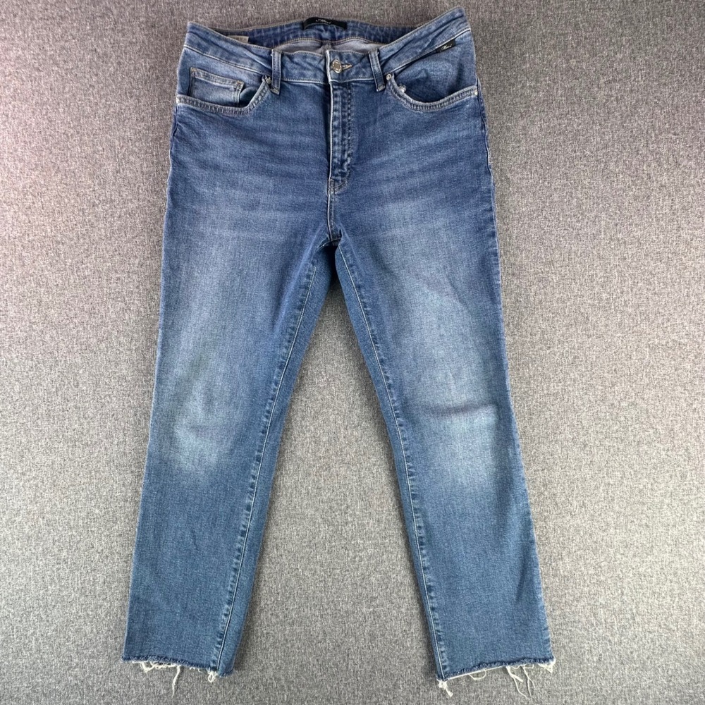Mavi Jeans Womens 30 Viola Blue High Rise Straight Leg Raw Hem M101048-80502